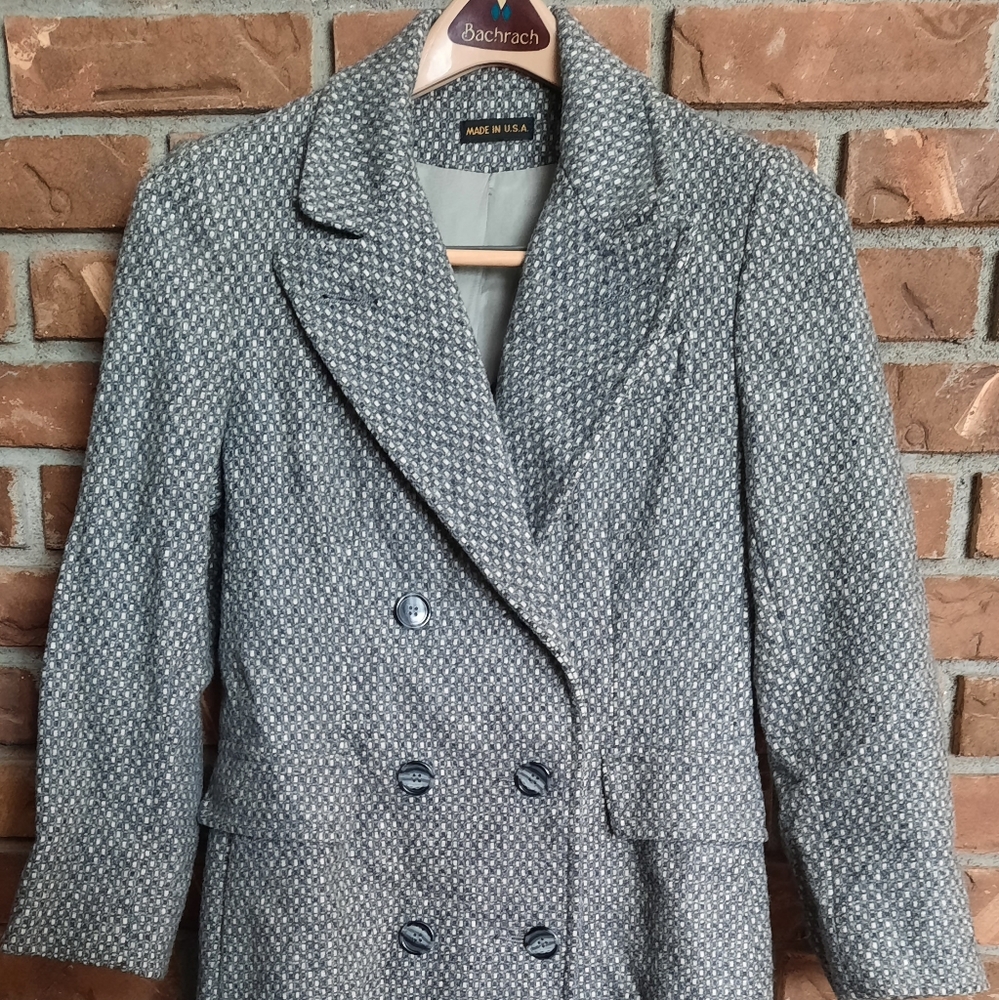M.G. Kinsler Vtg 60s 70s Gray Wool Peacoat Womens Medium/Large
